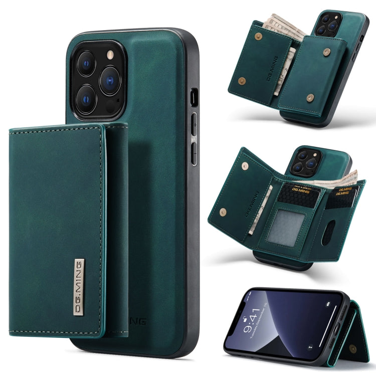 For iPhone 13 Pro Max DG.MING M1 Series 3-Fold Multi Card Wallet Shockproof Case with Holder Function (Green) - iPhone 13 Pro Max Cases by DG.MING | Online Shopping UK | buy2fix