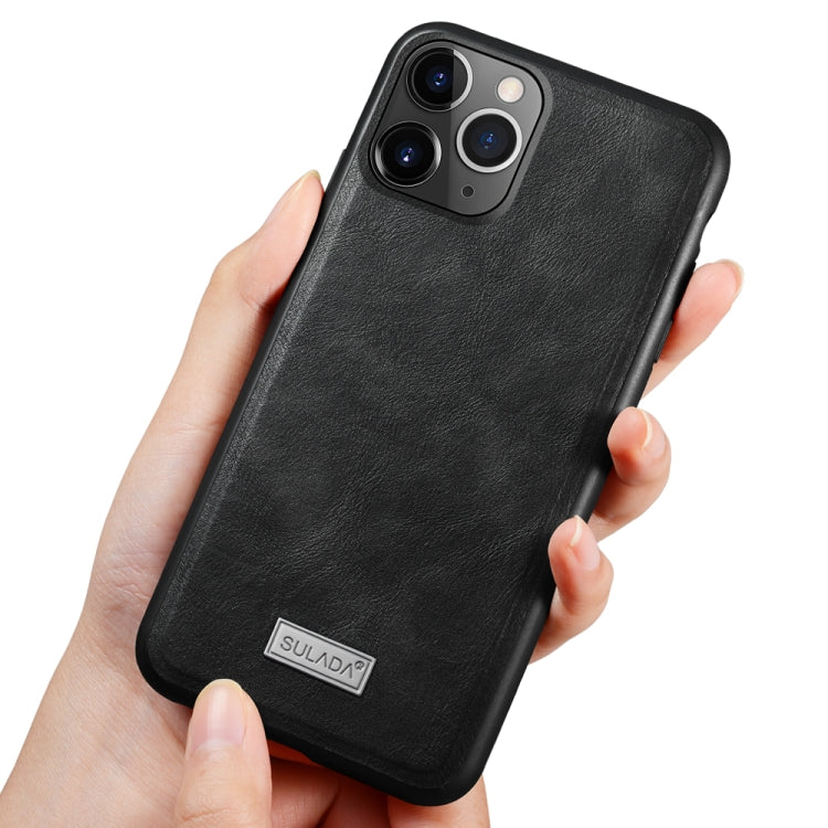 For iPhone 11 Pro SULADA Shockproof TPU + Handmade Leather Protective Case(Black) - iPhone 11 Pro Cases by SULADA | Online Shopping UK | buy2fix