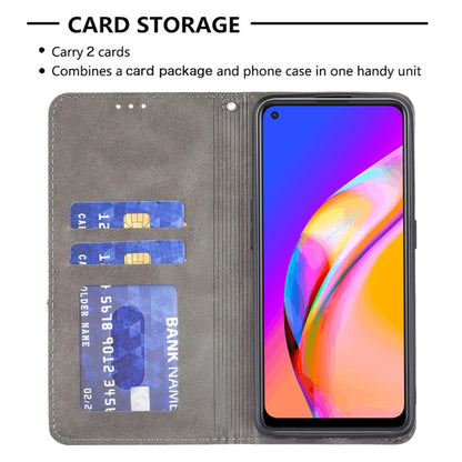 For OPPO A94 5G / F19 Pro Plus / Reno5 Z 5G Rhombus Texture Horizontal Flip Magnetic Leather Case with Holder & Card Slots(Grey) - OPPO Cases by buy2fix | Online Shopping UK | buy2fix