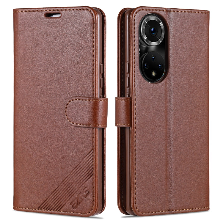 AZNS Sheepskin Texture Horizontal Flip Leather Case with Holder & Card Slots & Wallet For Honor 50(Brown) - Honor Cases by AZNS | Online Shopping UK | buy2fix