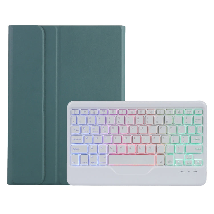 A0N5BS Ultra-thin Tri-color Backlight Detachable Lambskin Texture TPU Bluetooth Keyboard Leather Tablet Case with Holder For Xiaomi Pad 5 / 5 Pro(Dark Green) - Others Keyboard by buy2fix | Online Shopping UK | buy2fix