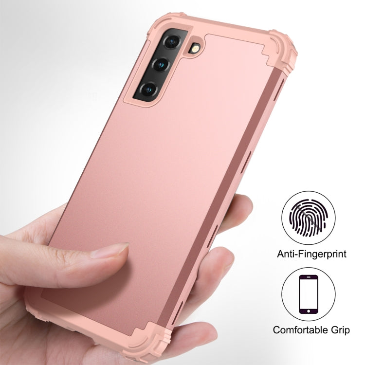 For Samsung Galaxy S21 Ultra 5G 3 in 1 Shockproof PC + Silicone Protective Case(Rose Gold) - Galaxy S21 Ultra 5G Cases by buy2fix | Online Shopping UK | buy2fix