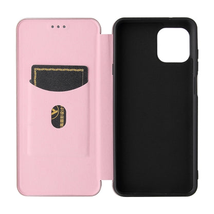 Carbon Fiber Texture Horizontal Flip TPU + PC + PU Leather Case with Card Slot For Motorola Edge 20 Lite(Pink) - Motorola Cases by buy2fix | Online Shopping UK | buy2fix