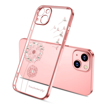 For iPhone 13 Pro Electroplating Diamond Dandelion Pattern TPU Shockproof Protective Case (Rose Gold) - iPhone 13 Pro Cases by buy2fix | Online Shopping UK | buy2fix