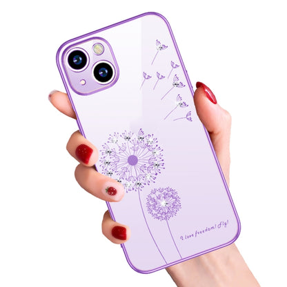 For iPhone 13 Pro Electroplating Diamond Dandelion Pattern TPU Shockproof Protective Case (Purple) - iPhone 13 Pro Cases by buy2fix | Online Shopping UK | buy2fix