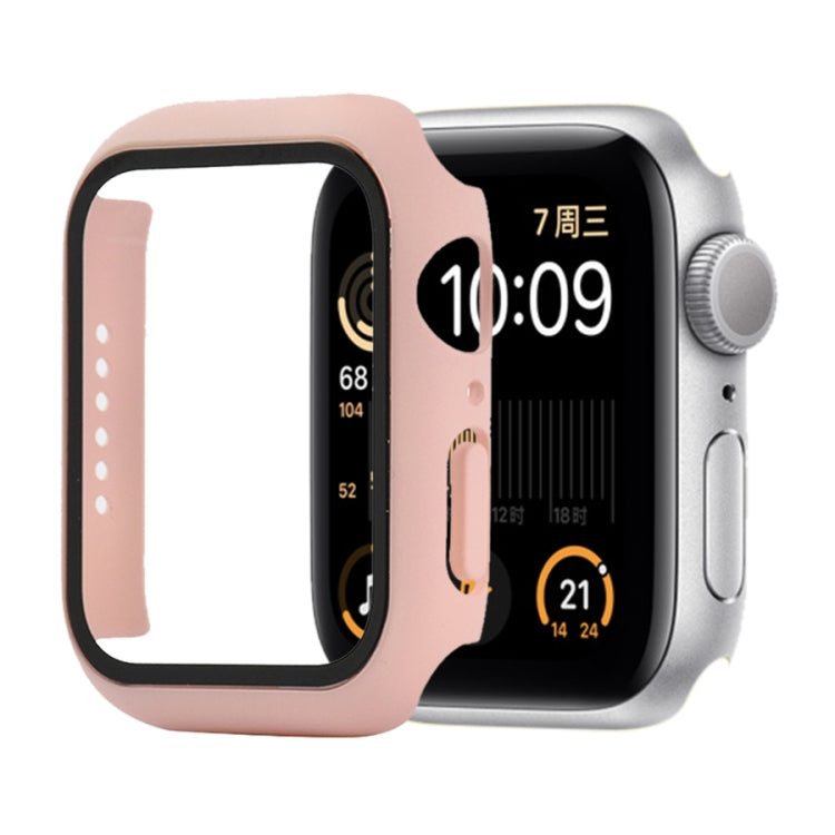 Shockproof PC+Tempered Glass Protective Case with Packed Carton For Apple Watch Series 6 & SE & 5 & 4 44mm(Pink) - Watch Cases by buy2fix | Online Shopping UK | buy2fix