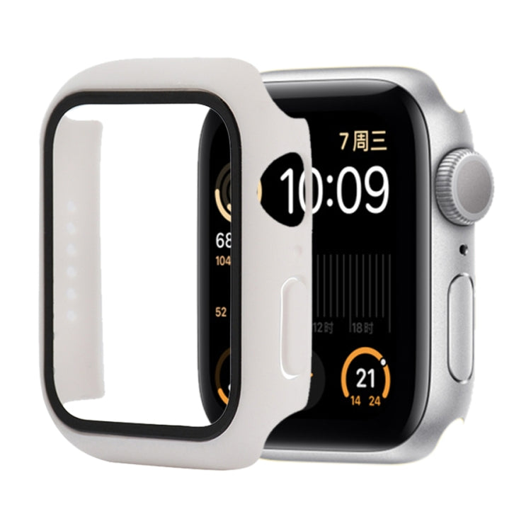 Shockproof PC+Tempered Glass Protective Case with Packed Carton For Apple Watch Series 6 & SE & 5 & 4 40mm(White) - Watch Cases by buy2fix | Online Shopping UK | buy2fix