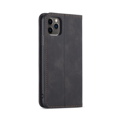 For iPhone 13 Pro Max Skin-feel Calfskin Texture Magnetic Dual-Fold Horizontal Flip Leather Case with Holder & Card Slots & Wallet (Black) - iPhone 13 Pro Max Cases by buy2fix | Online Shopping UK | buy2fix