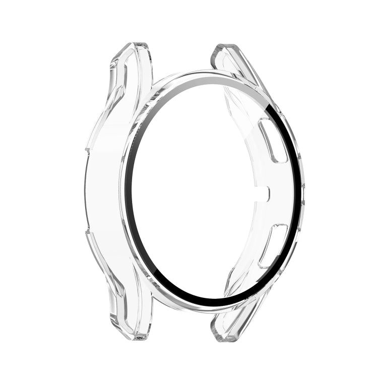 For Samsung Galaxy Watch4 44mm PC Protective Case with Tempered Glass Film(Transparent White) - Watch Cases by buy2fix | Online Shopping UK | buy2fix