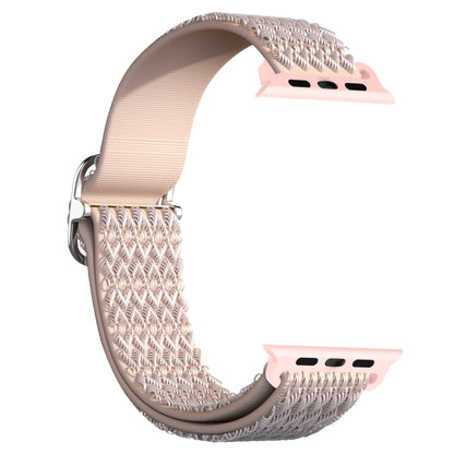 Adjustable Rhombic Texture Elastic Watch Band For Apple Watch Series 9&8&7 41mm / SE 3&SE 2&6&SE&5&4 40mm / 3&2&1 38mm(Pink) - Watch Bands by buy2fix | Online Shopping UK | buy2fix