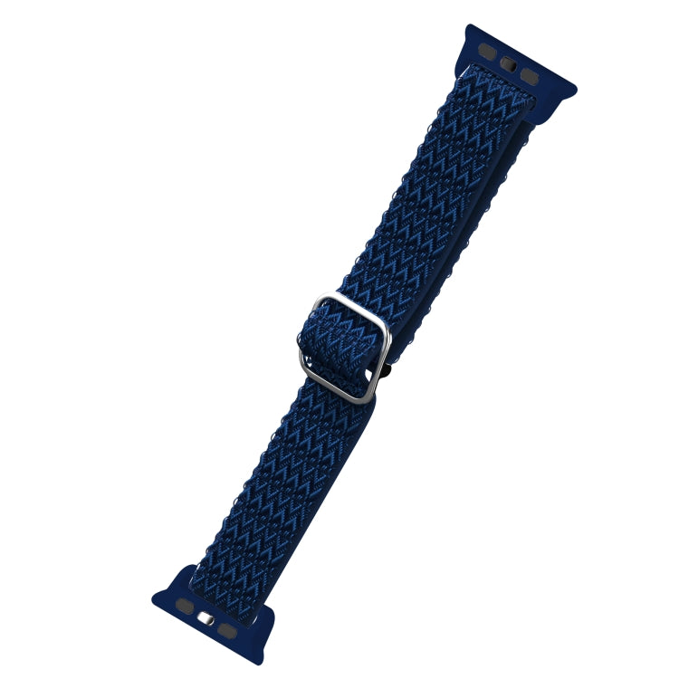 Adjustable Rhombic Texture Elastic Watch Band For Apple Watch Ultra 49mm&Watch Ultra 2 49mm / Series 9&8&7 45mm / SE 3&SE 2&6&SE&5&4 44mm / 3&2&1 42mm(Blue) - Watch Bands by buy2fix | Online Shopping UK | buy2fix