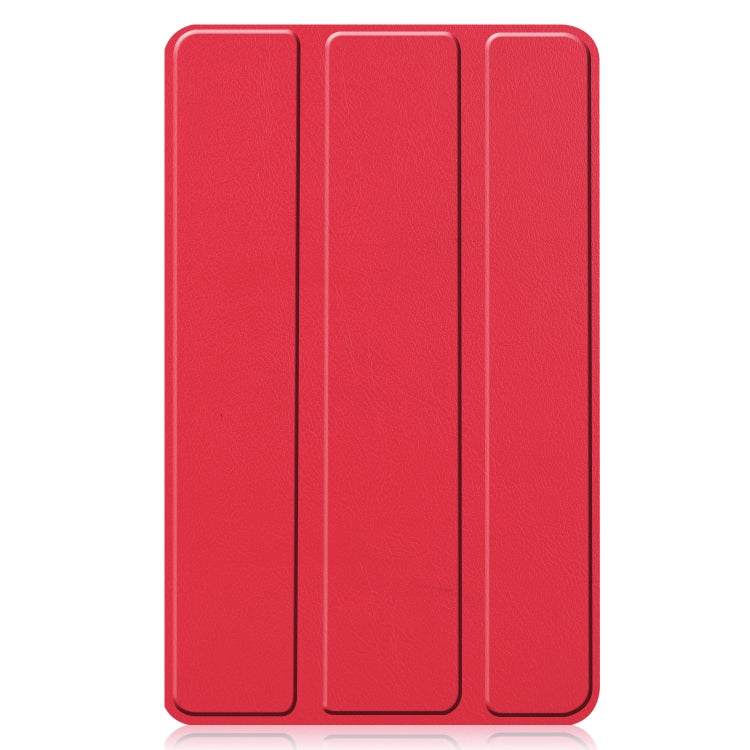 For Lenovo Tab M7 3rd Gen Custer Texture Horizontal Flip Leather Case with Three-folding Holder(Red) - Lenovo by buy2fix | Online Shopping UK | buy2fix