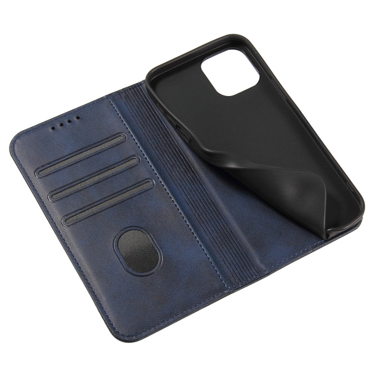 For iPhone 13 Calf Texture Magnetic Horizontal Flip Leather Case with Holder & Card Slots & Wallet(Blue) - iPhone 13 Cases by buy2fix | Online Shopping UK | buy2fix