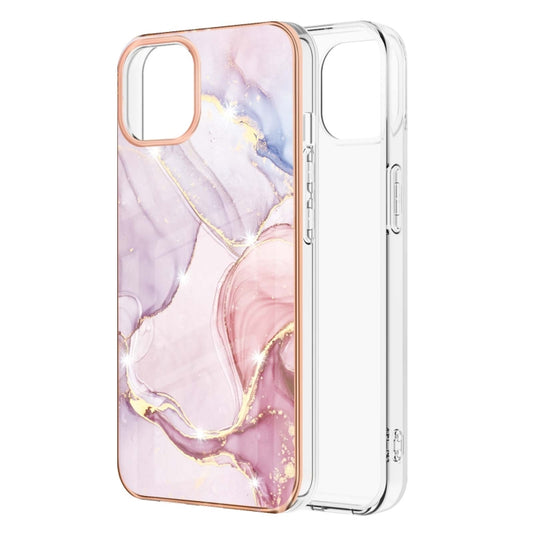For iPhone 13 Pro Electroplating Marble Pattern Dual-side IMD TPU Shockproof Case (Rose Gold 005) - iPhone 13 Pro Cases by buy2fix | Online Shopping UK | buy2fix