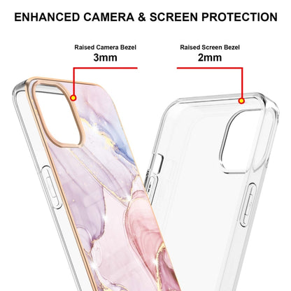 For iPhone 13 Pro Electroplating Marble Pattern Dual-side IMD TPU Shockproof Case (Rose Gold 005) - iPhone 13 Pro Cases by buy2fix | Online Shopping UK | buy2fix