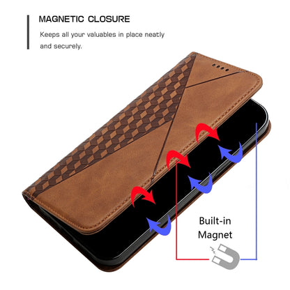 For iPhone XS Max Diamond Pattern Splicing Skin Feel Magnetic Horizontal Flip Leather Case with Card Slots & Holder & Wallet(Brown) - More iPhone Cases by buy2fix | Online Shopping UK | buy2fix