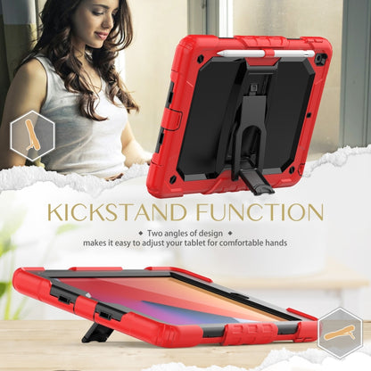 For iPad 10.2 2021 / 2020 / 2019 Shockproof Colorful Silica Gel + PC Protective Case with Holder & Shoulder Strap(Red) - iPad 10.2 Cases by buy2fix | Online Shopping UK | buy2fix