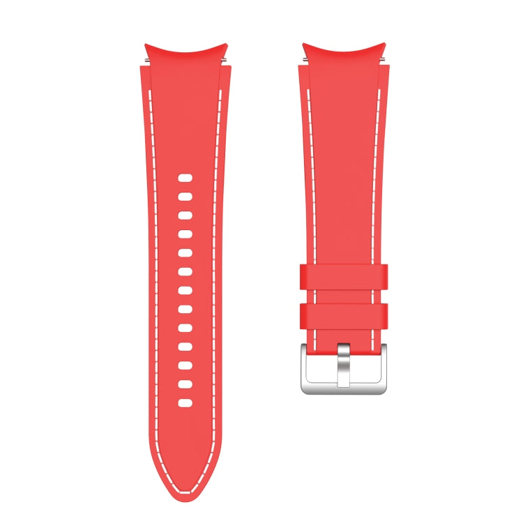 For Samsung Galaxy Watch4 / Watch4 Classic Silicone Stitching Watch Band(Red White) - Watch Bands by buy2fix | Online Shopping UK | buy2fix