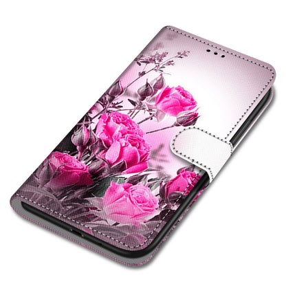 For Huawei P50 Coloured Drawing Cross Texture Horizontal Flip PU Leather Case with Holder & Card Slots & Wallet & Lanyard(Wild Rose) - Huawei Cases by buy2fix | Online Shopping UK | buy2fix