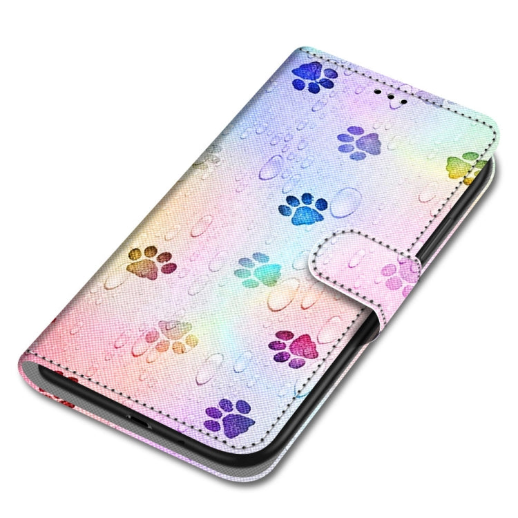 For Huawei P50 Coloured Drawing Cross Texture Horizontal Flip PU Leather Case with Holder & Card Slots & Wallet & Lanyard(Footprint Water Drops) - Huawei Cases by buy2fix | Online Shopping UK | buy2fix