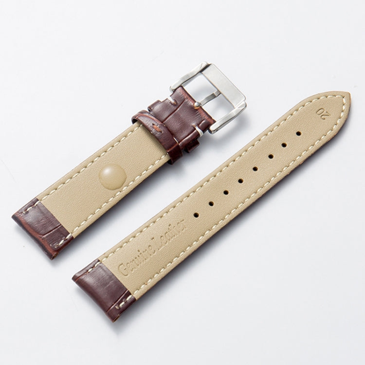24mm Calf Leather Watch Band(Red) - Watch Bands by buy2fix | Online Shopping UK | buy2fix