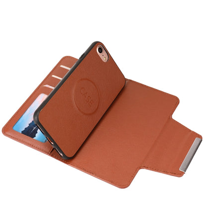 For iPhone SE 2022 / SE 2020 / 8 / 7 Ultra-thin Separable Magnetic Horizontal Flip Leather Case with Card Slot & Wallet(Brown) - iPhone SE 2022 / 2020 / 8 / 7 Cases by buy2fix | Online Shopping UK | buy2fix