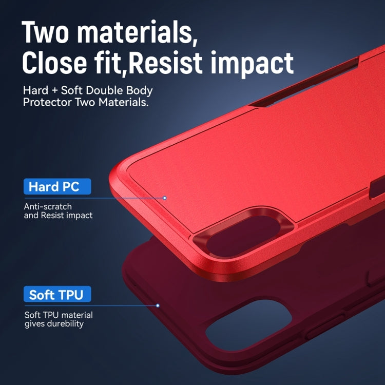 For iPhone X / XS Pioneer Armor Heavy Duty Shockproof Phone Case(Red) - More iPhone Cases by buy2fix | Online Shopping UK | buy2fix