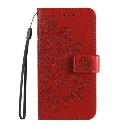 For OPPO Realme GT Master / Realme Q3 Pro 7-petal Flowers Embossing Pattern Horizontal Flip PU Leather Case with Holder & Card Slots & Wallet & Photo Frame(Red) - Realme Cases by buy2fix | Online Shopping UK | buy2fix