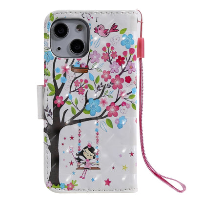 For iPhone 13 mini 3D Painted Pattern Horizontal Flip Leather Case with Holder & Card Slots & Wallet (Girl Under The Tree) - iPhone 13 mini Cases by buy2fix | Online Shopping UK | buy2fix