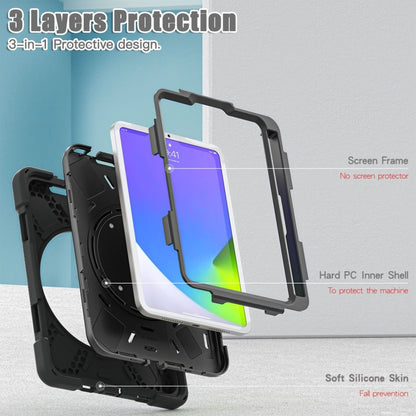 For iPad mini 6 Silicone + PC Protective Tablet Case with Holder & Shoulder Strap(Black+Black) - iPad mini 6 Cases by buy2fix | Online Shopping UK | buy2fix