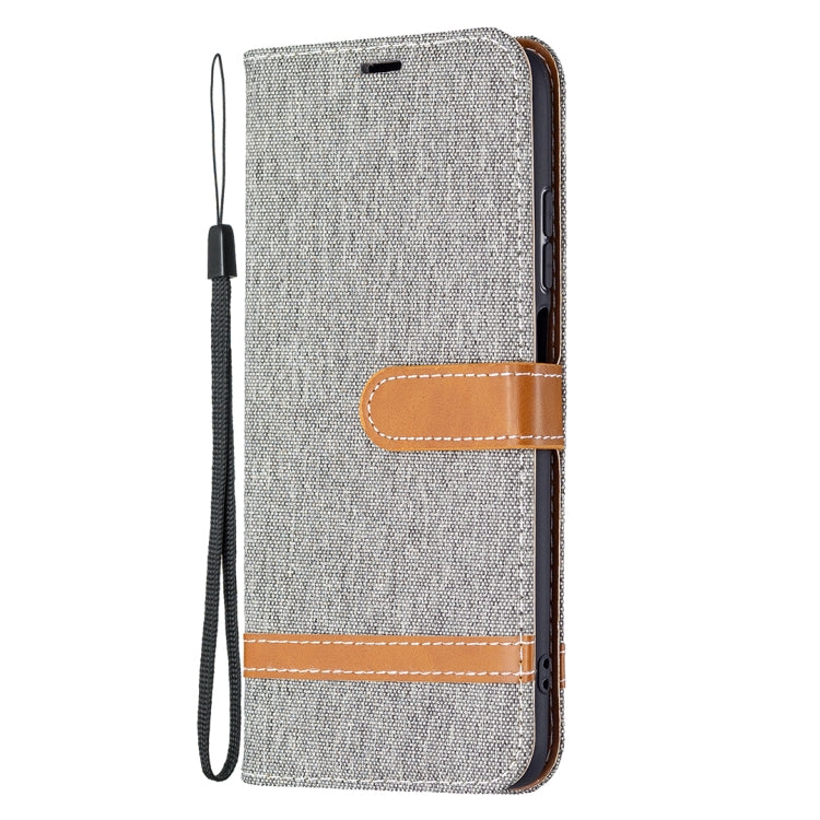 For Xiaomi Redmi 10 Color Matching Denim Texture Leather Case with Holder & Card Slots & Wallet & Lanyard(Grey) - Xiaomi Cases by buy2fix | Online Shopping UK | buy2fix