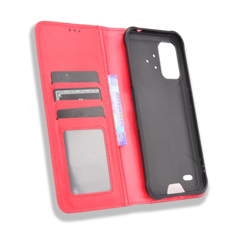 For UMIDIGI Bison Pro Magnetic Buckle Retro Pattern Horizontal Flip Leather Case with Holder & Card Slot & Wallet(Red) - More Brand by buy2fix | Online Shopping UK | buy2fix