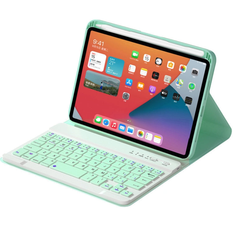 HK006 Square Keys Detachable Bluetooth Keyboard Leather Tablet Case with Holder for iPad mini 6(Mint Green) - For iPad mini by buy2fix | Online Shopping UK | buy2fix