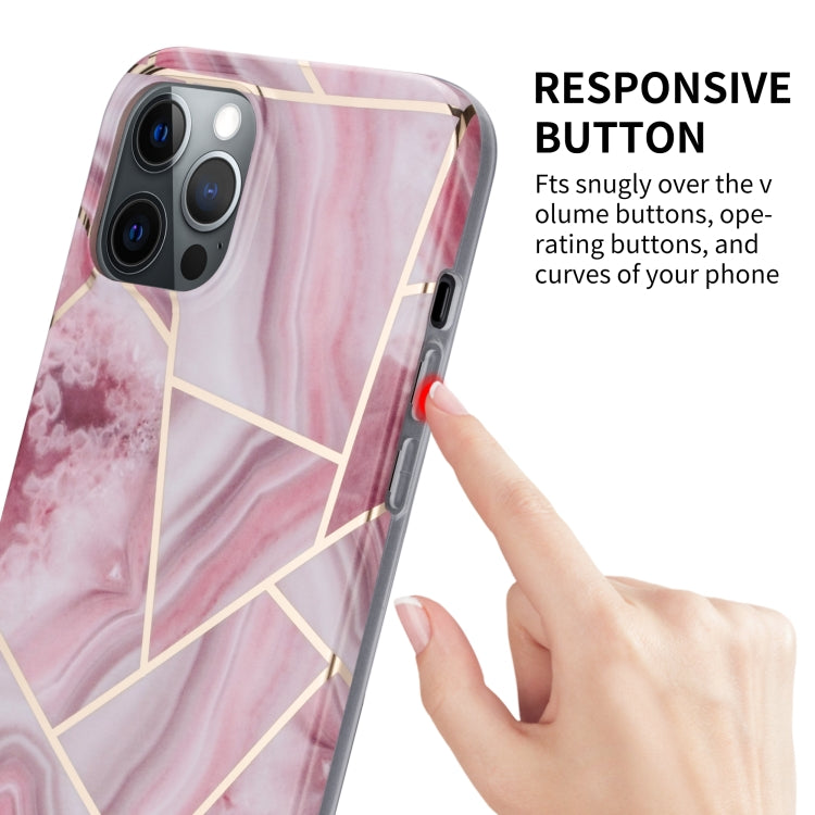 For iPhone 13 Pro Splicing Marble Pattern TPU Protective Case (Light Pink Grey) - iPhone 13 Pro Cases by buy2fix | Online Shopping UK | buy2fix