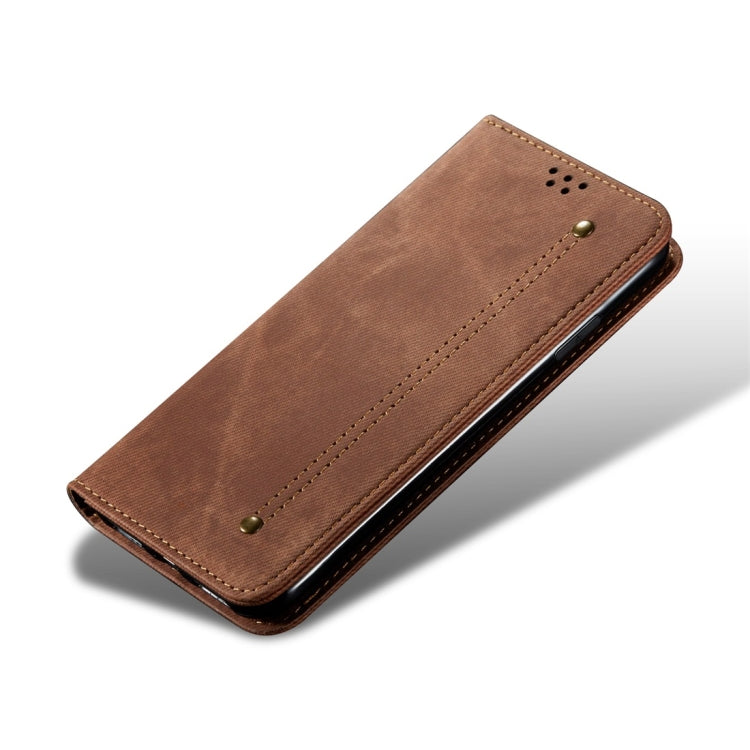 For Xiaomi Mi CC9 / Mi 9 Lite Denim Texture Casual Style Horizontal Flip Leather Case with Holder & Card Slots & Wallet(Brown) - Xiaomi Cases by buy2fix | Online Shopping UK | buy2fix