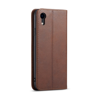 For iPhone XR Calf Texture Magnetic Horizontal Flip Leather Case with Holder & Card Slots & Wallet(Brown) - More iPhone Cases by buy2fix | Online Shopping UK | buy2fix