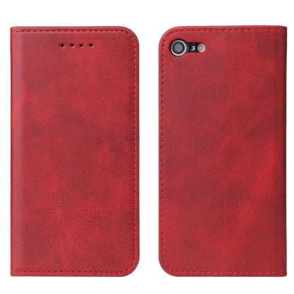 For iPhone SE 2022 / SE 2020 / 8 / 7 Calf Texture Magnetic Horizontal Flip Leather Case with Holder & Card Slots & Wallet(Red) - iPhone SE 2022 / 2020 / 8 / 7 Cases by buy2fix | Online Shopping UK | buy2fix