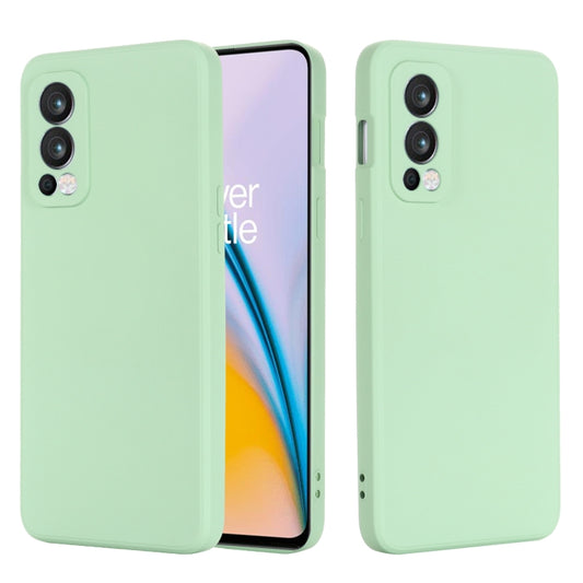 For OnePlus Nord 2 5G Solid Color Liquid Silicone Shockproof Full Coverage Protective Case(Green) - OnePlus Cases by buy2fix | Online Shopping UK | buy2fix