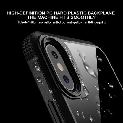 For iPhone X / XS MG Series Carbon Fiber TPU + Clear PC Four-corner Airbag Shockproof Case(Blue) - More iPhone Cases by buy2fix | Online Shopping UK | buy2fix