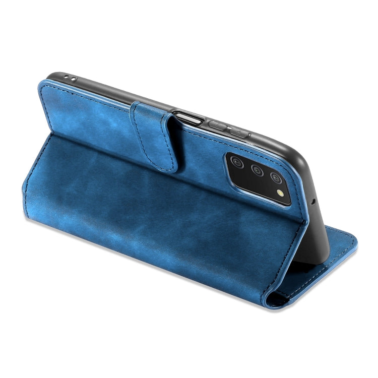 For Samsung Galaxy A03s 166mm DG.MING Retro Oil Side Horizontal Flip Leather Case with Holder & Card Slots & Wallet(Blue) - Galaxy Phone Cases by DG.MING | Online Shopping UK | buy2fix