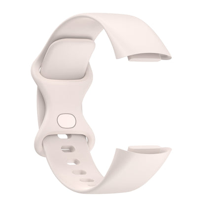 For Fitbit Charge 5 Silicone Watch Band, Size:S(Moon White) - Watch Bands by buy2fix | Online Shopping UK | buy2fix