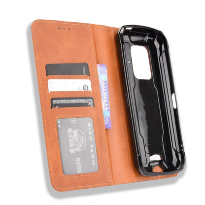 For Doogee S59 / S59 Pro Magnetic Buckle Retro Crazy Horse Texture Horizontal Flip Leather Case with Holder & Card Slots & Photo Frame(Brown) - More Brand by buy2fix | Online Shopping UK | buy2fix