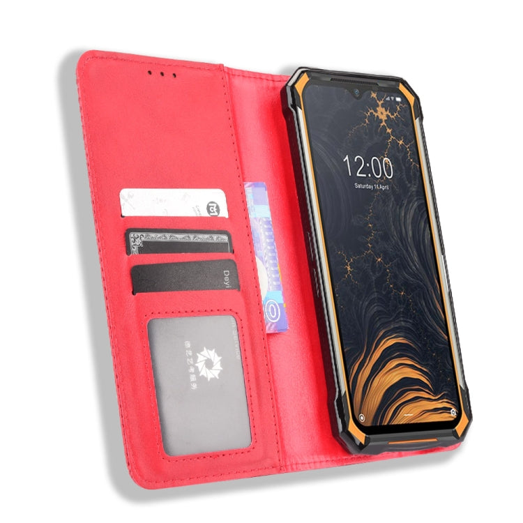 For Doogee S88 Plus / S88 Pro Magnetic Buckle Retro Crazy Horse Texture Horizontal Flip Leather Case with Holder & Card Slots & Photo Frame(Red) - More Brand by buy2fix | Online Shopping UK | buy2fix