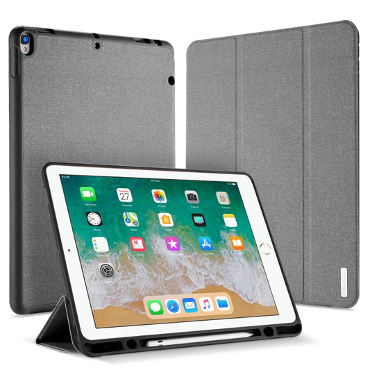 DUX DUCIS Domo Series Horizontal Flip Magnetic TPU + PU Leather Tablet Case with Three-folding Holder & Pen Slot For iPad Pro 12.9 inch 2017(Grey) - iPad Pro 12.9 inch Cases by DUX DUCIS | Online Shopping UK | buy2fix