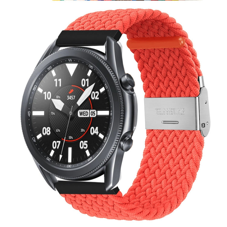 22mm Universal Metal Buckle Nylon Braided Watch Band(Bright Orange) - 22mm Bands by buy2fix | Online Shopping UK | buy2fix