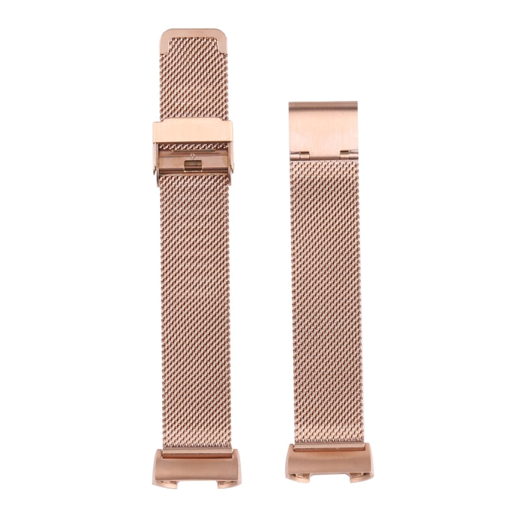 For Fitbit Charge 4 Double Insurance Buckle Milanese Watch Band(Rose Gold) - Watch Bands by buy2fix | Online Shopping UK | buy2fix