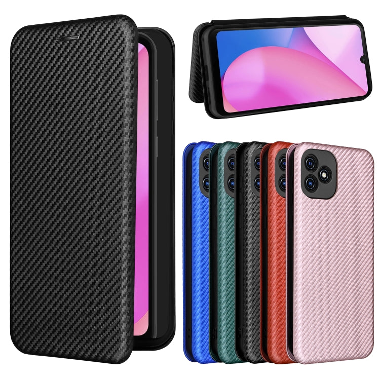For Blackview Oscal C20 Carbon Fiber Texture Horizontal Flip Leather Phone Case with Card Slot(Black) - More Brand by buy2fix | Online Shopping UK | buy2fix