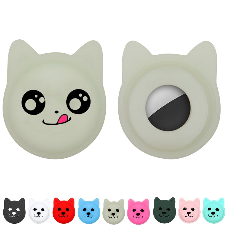 Serious Face Cute Cartoon Pet Collar Anti-lost Tracker Silicone Case For AirTag(Mint Green) - Pet Series by Mutural | Online Shopping UK | buy2fix