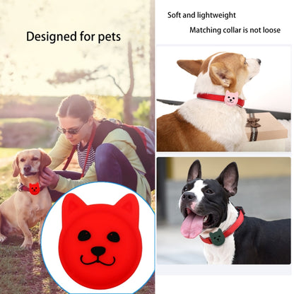 Serious Face Cute Cartoon Pet Collar Anti-lost Tracker Silicone Case For AirTag(Mint Green) - Pet Series by Mutural | Online Shopping UK | buy2fix