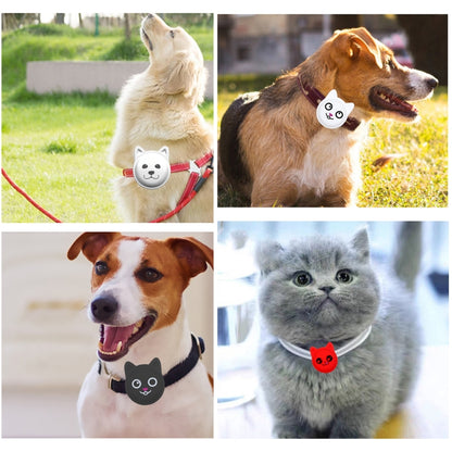 Hanhan Smile Cute Cartoon Pet Collar Anti-lost Tracker Silicone Case For AirTag(Red) - Pet Series by Mutural | Online Shopping UK | buy2fix